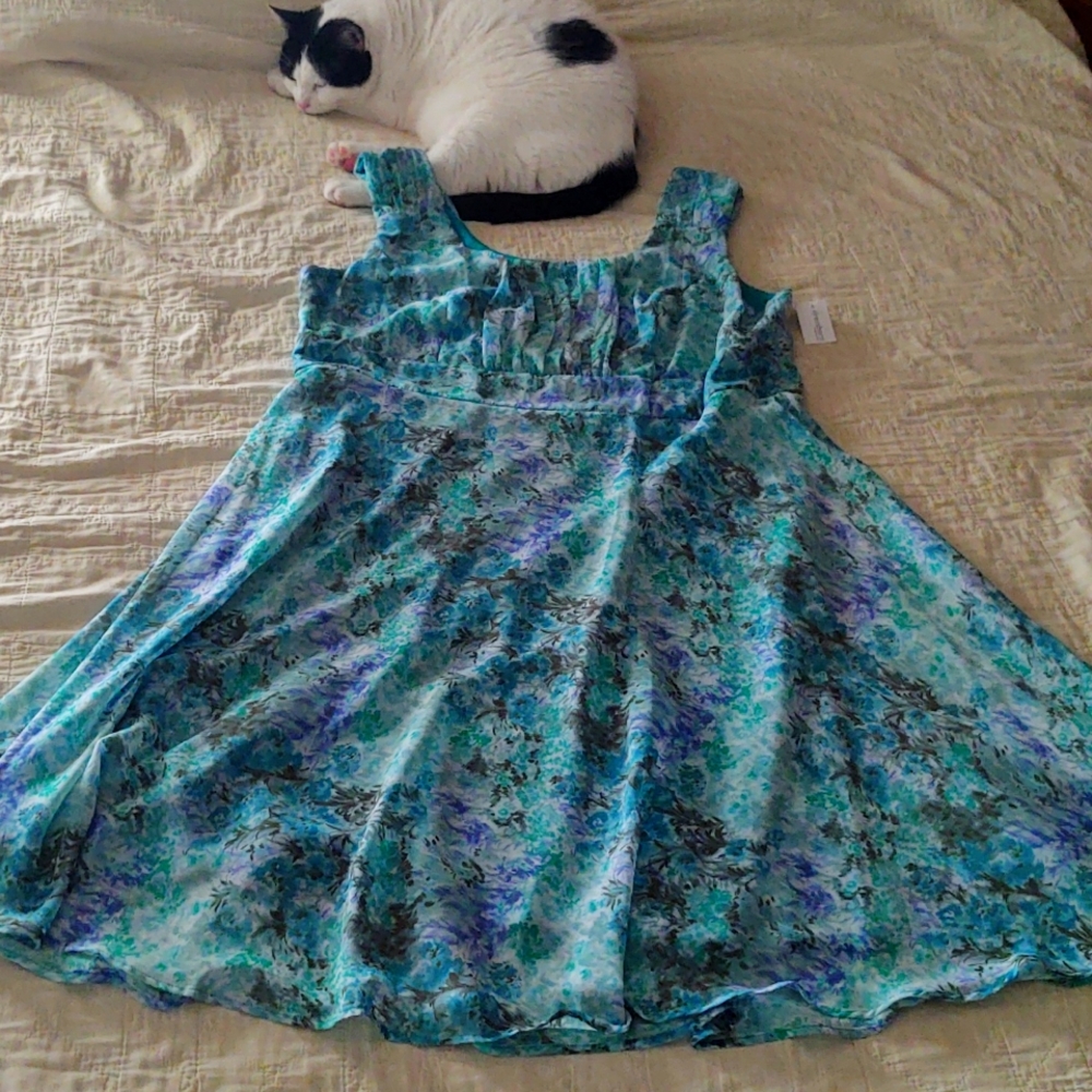 Roz & Ali scoop neck dress lined sz 16